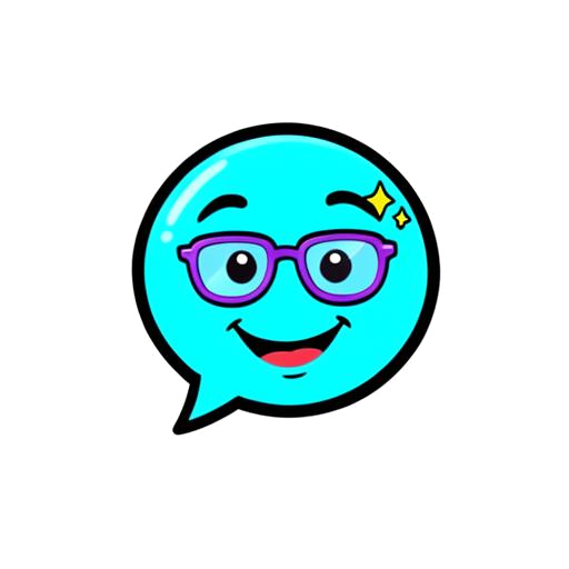 Balão de conversa geek sorrindo de óculos
